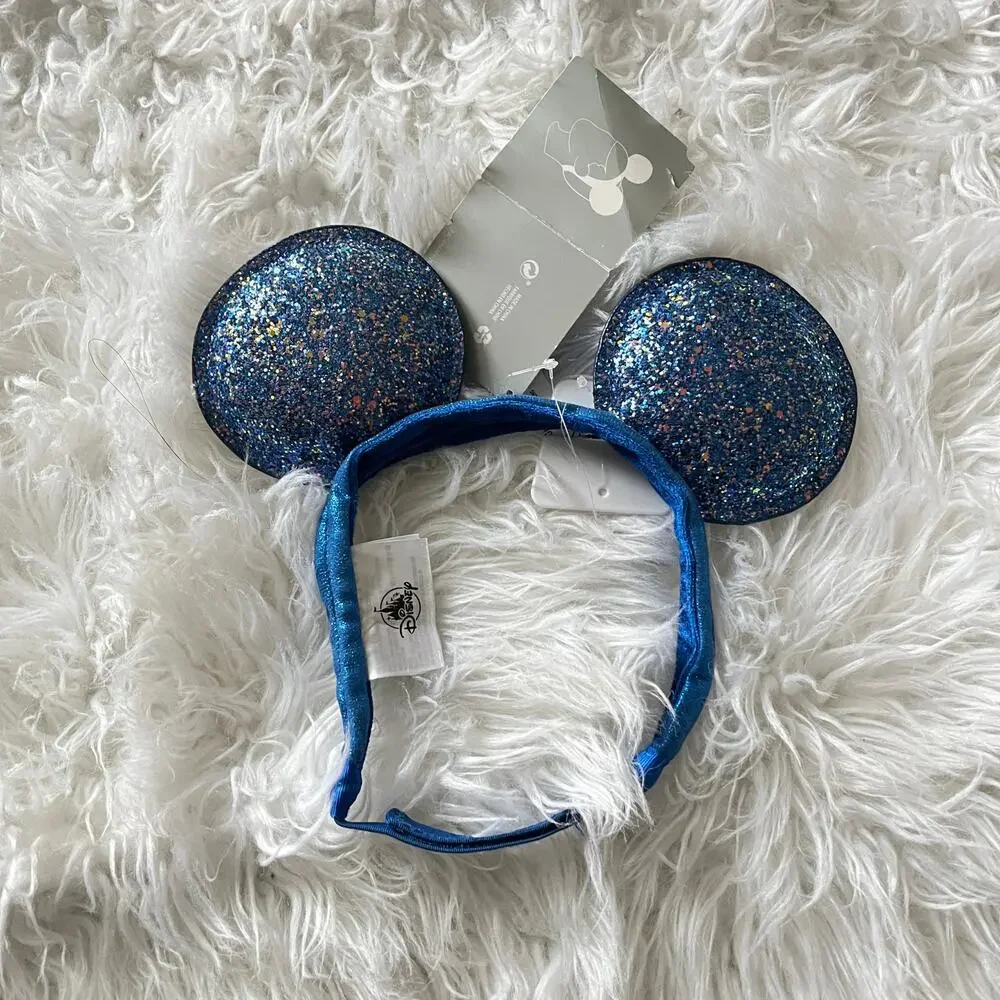 NEW Disney Mickey Mouse Ears - Royal blue glitter headband